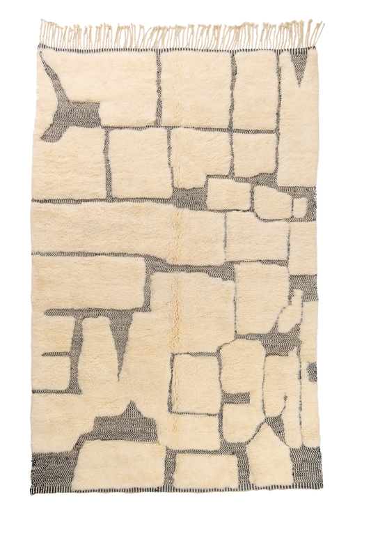 Large Cream and Black Wool Custom Contemporary