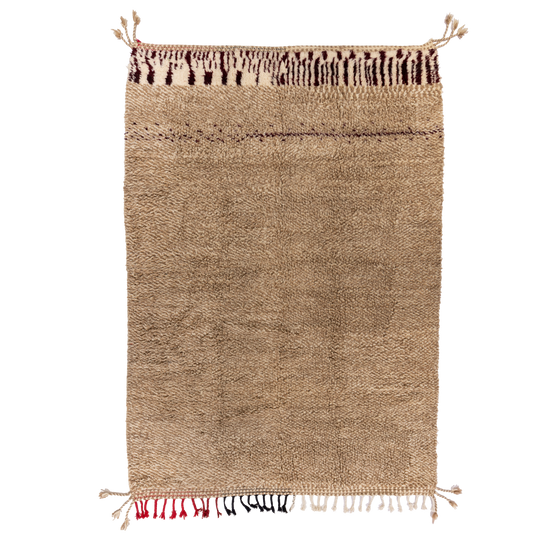 Large Solid Color Tan Wool Contemporary