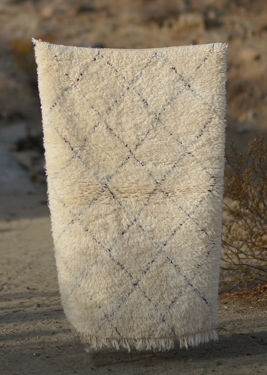 Soukie Modern Cream and Black Wool Contemporary