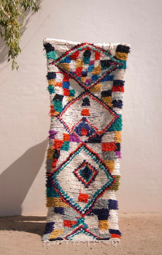 Vintage Multicolored Cotton + Wool Azilal