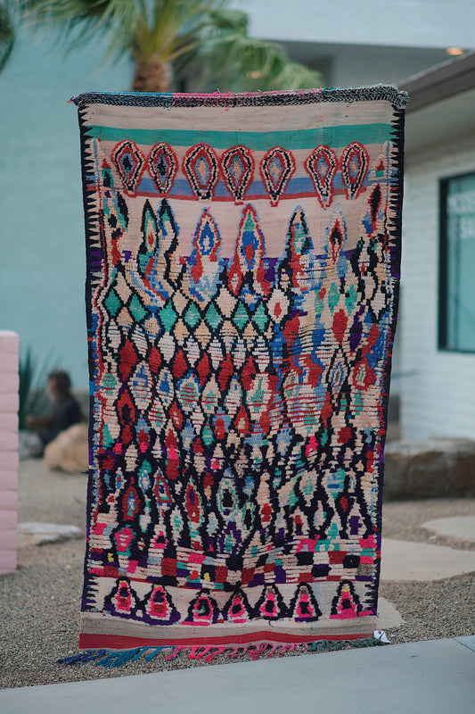 Vintage Multicolored Cotton + Wool Azilal