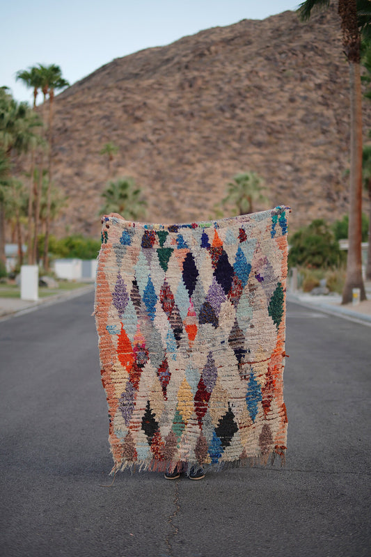 Vintage Multicolored Cotton Boucherouite