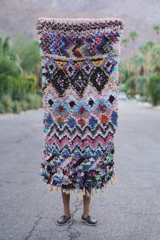 Vintage Multicolored Cotton Boucherouite