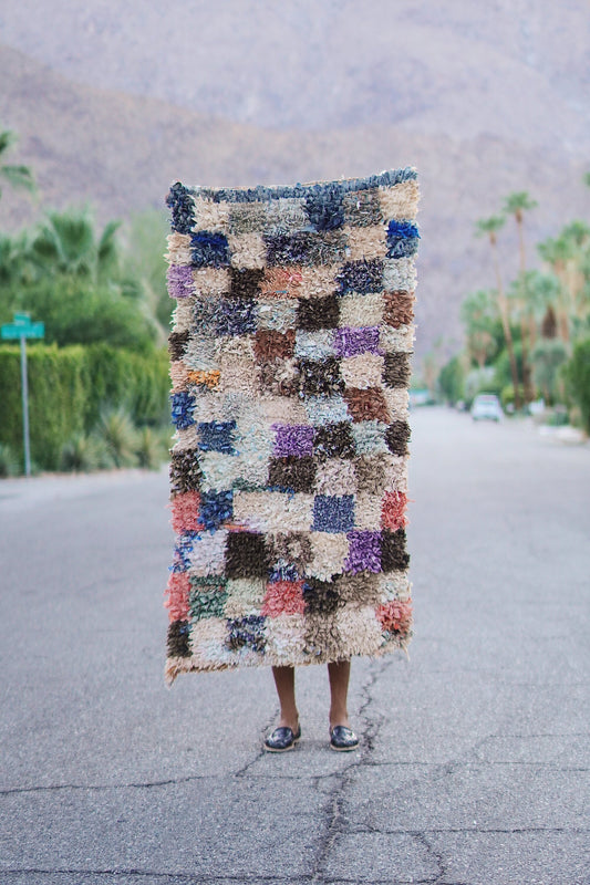 Vintage Multicolored Cotton Boucherouite
