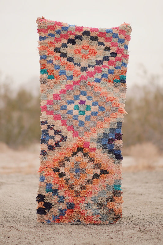 VINTAGE Multicolored Cotton + Wool Boucherouite