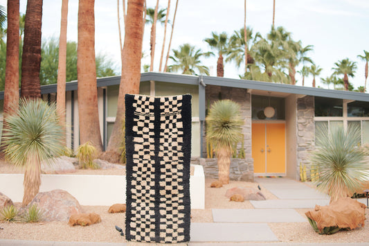 Soukie Modern Cream and Black Wool Contemporary