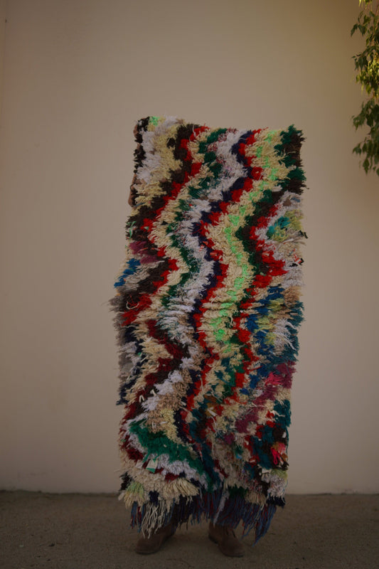 Vintage Multicolored Cotton Boucherouite