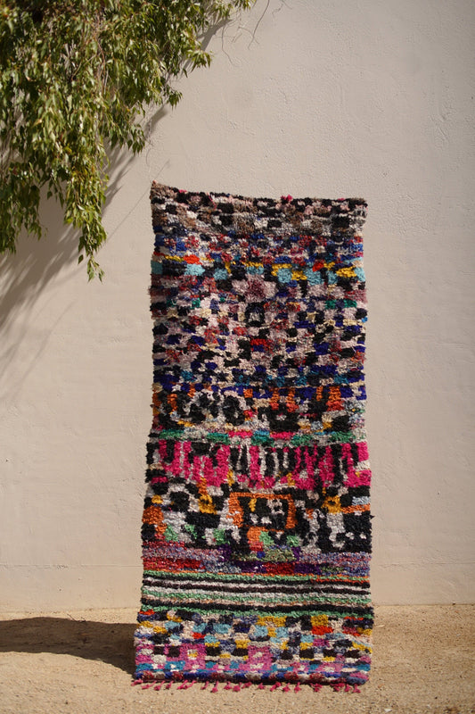 Vintage Multicolored Cotton Boucherouite