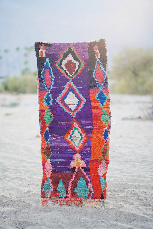 Vintage Multicolored Cotton Boucherouite