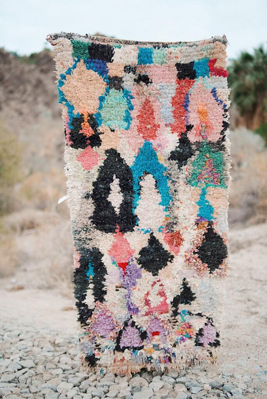 Vintage Multicolored Cotton Boucherouite