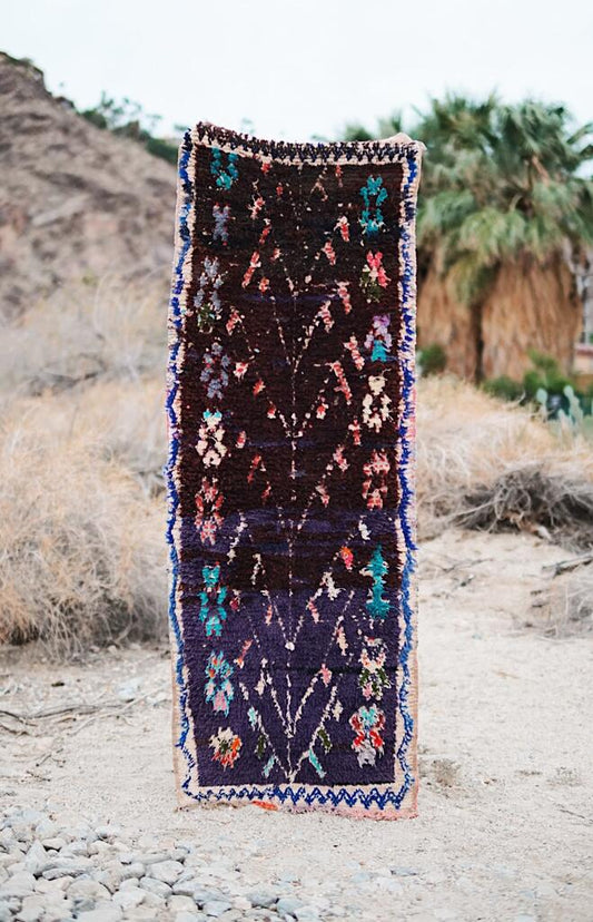 Vintage Multicolored Cotton + Wool Boucherouite