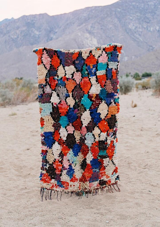Vintage Multicolored Wool Boucherouite