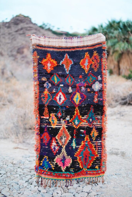 Vintage Multicolored Cotton Boucherouite