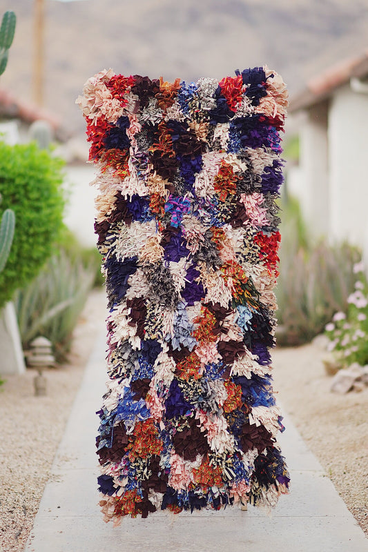 Vintage Multicolored Cotton Boucherouite
