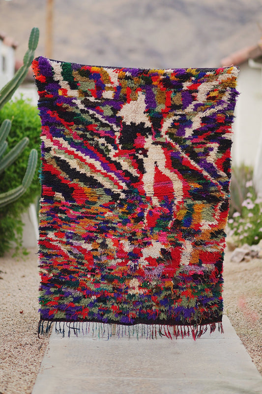 Vintage Multicolored Cotton Boucherouite