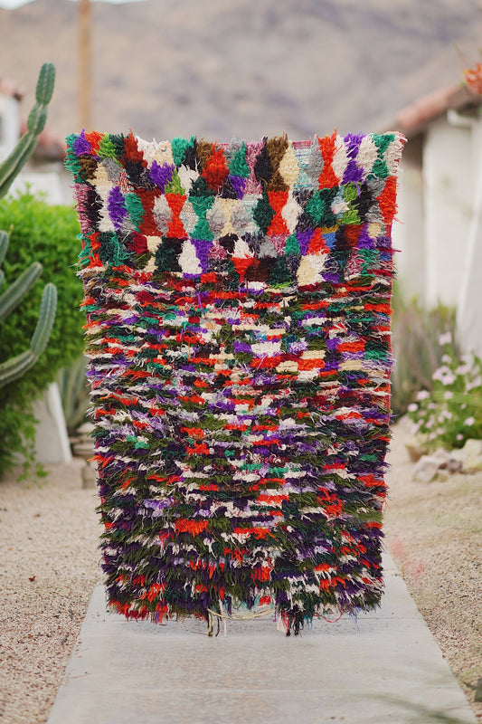 Vintage Multicolored Cotton Boucherouite