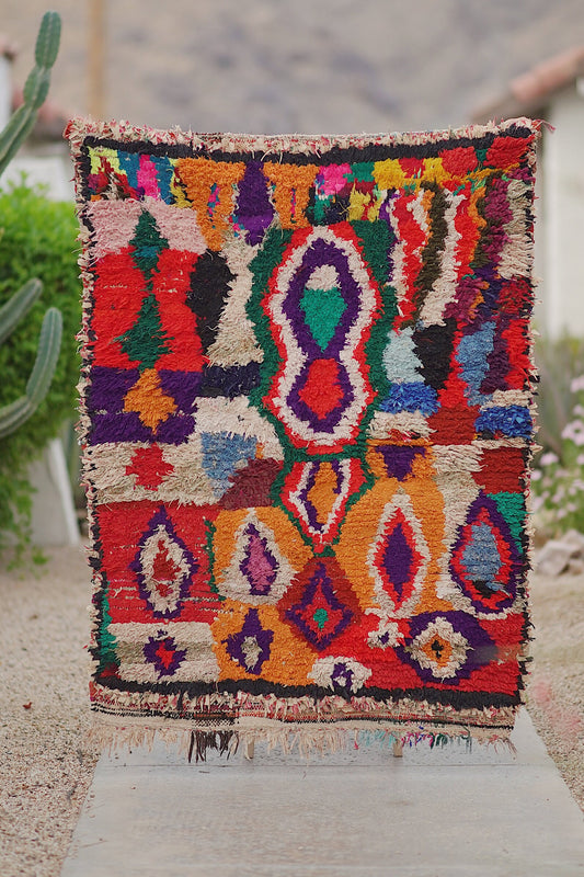 Vintage Multicolored Cotton Boucherouite