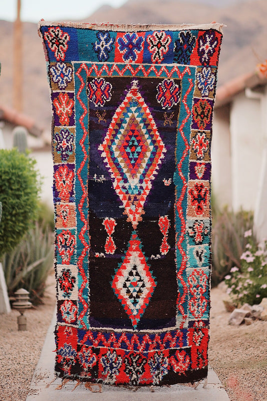 Vintage Multicolored Cotton Boucherouite