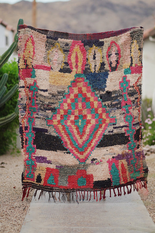 Vintage Multicolored Cotton Boucherouite