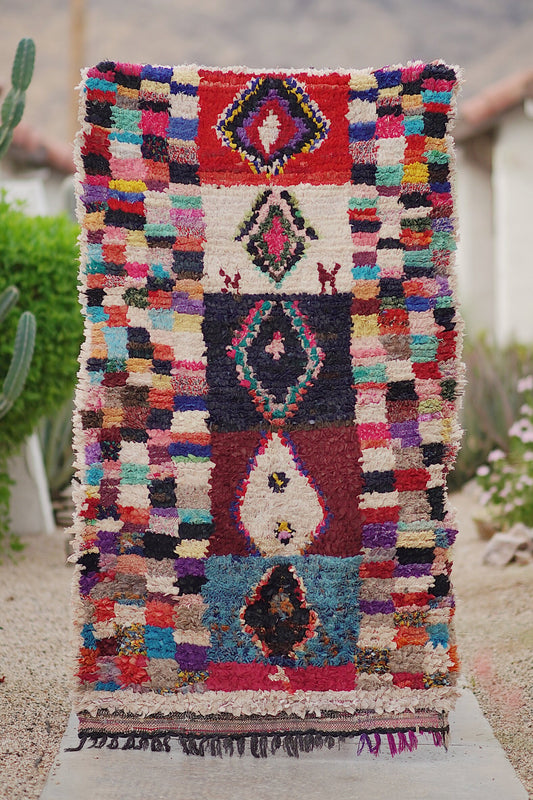 Vintage Multicolored Cotton Boucherouite