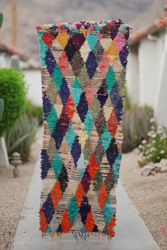 Vintage Multicolored Cotton Boucherouite