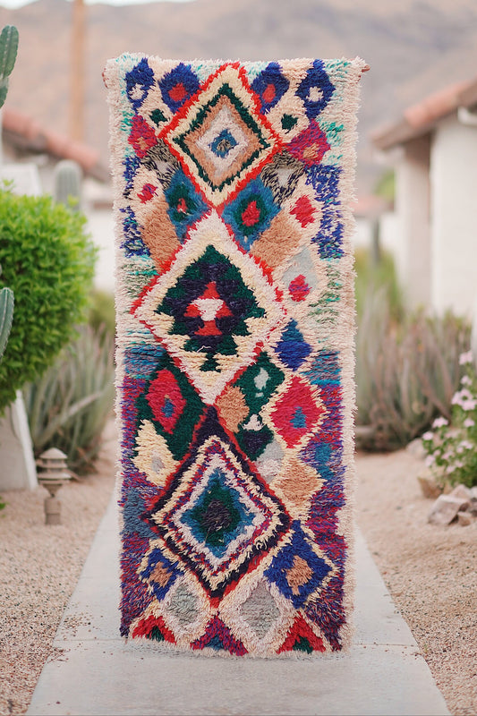 VINTAGE Multicolored Cotton Boucherouite