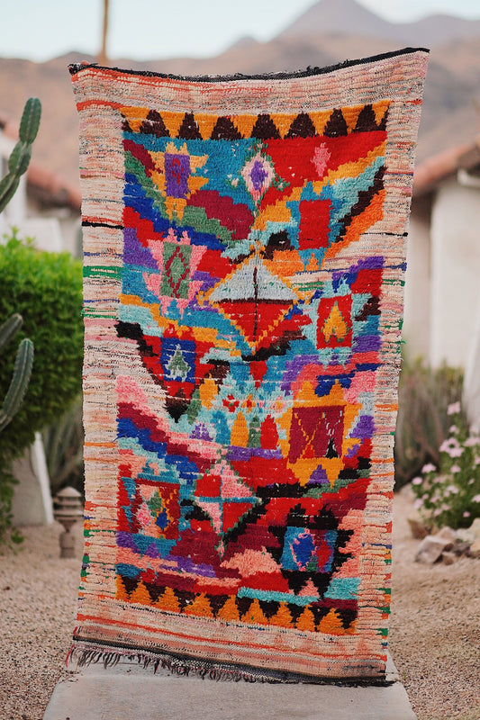Vintage Multicolored Cotton Boucherouite