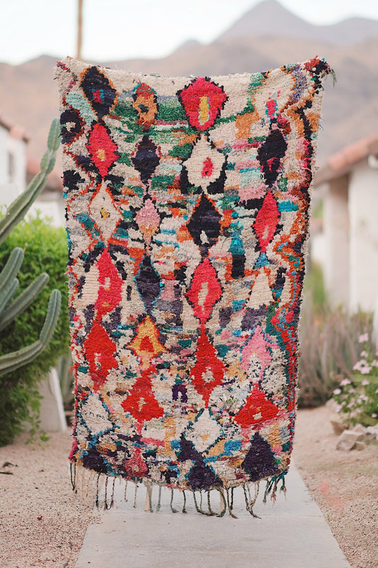 Vintage Multicolored Cotton Boucherouite