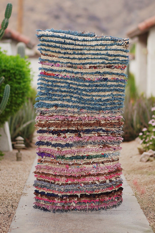 Vintage Multicolored Wool Boucherouite
