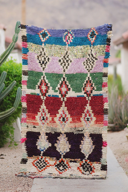 Vintage Multicolored Cotton Boucherouite