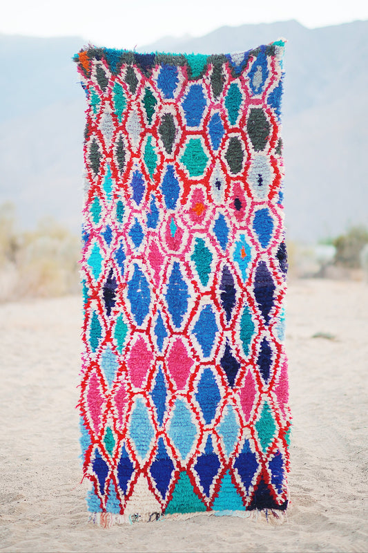 Vintage Multicolored Cotton Boucherouite