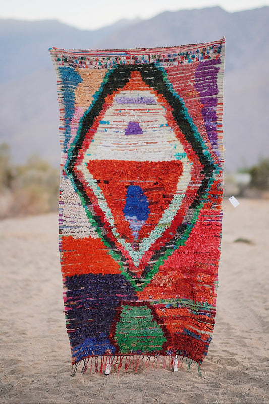 Vintage Multicolored Cotton Boucherouite