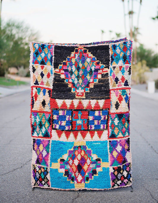 Vintage Multicolored Cotton Boucherouite