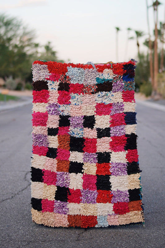 Vintage Multicolored Cotton Boucherouite