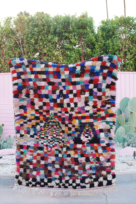 Vintage Multicolored Cotton Boucherouite