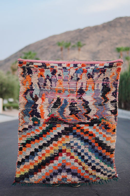 Vintage Multicolored Cotton Boucherouite