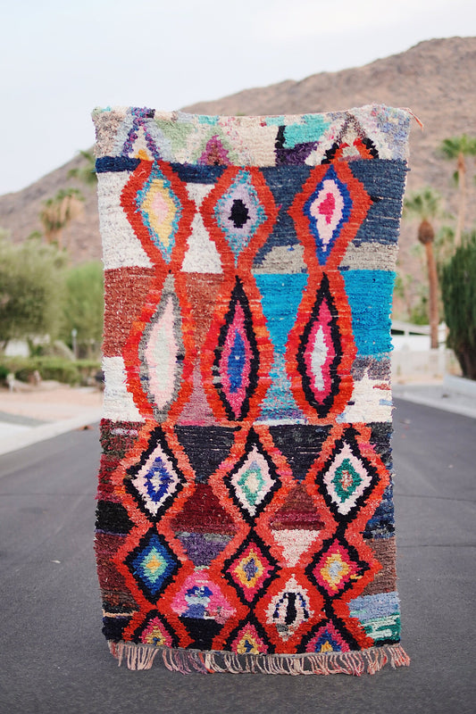 Vintage Multicolored Cotton Boucherouite