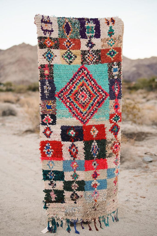 Vintage Multicolored Cotton Boucherouite