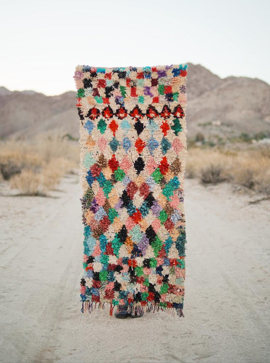 Vintage Multicolored Cotton Boucherouite