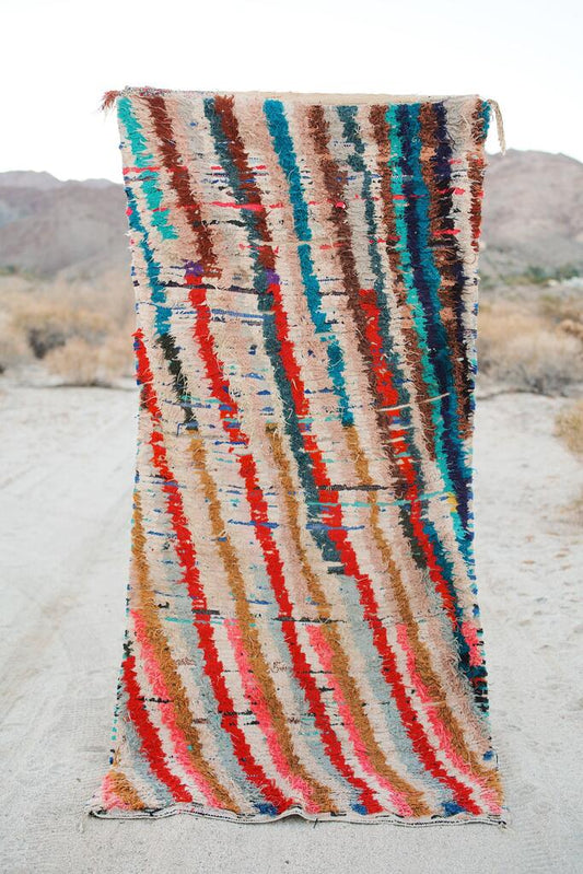 Vintage Multicolored Cotton + Wool Boucherouite