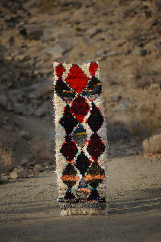 Vintage Multicolored Cotton + Wool Boucherouite