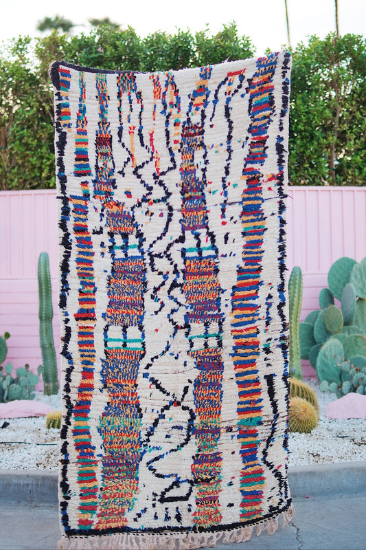 Vintage Multicolored Cotton + Wool Azilal