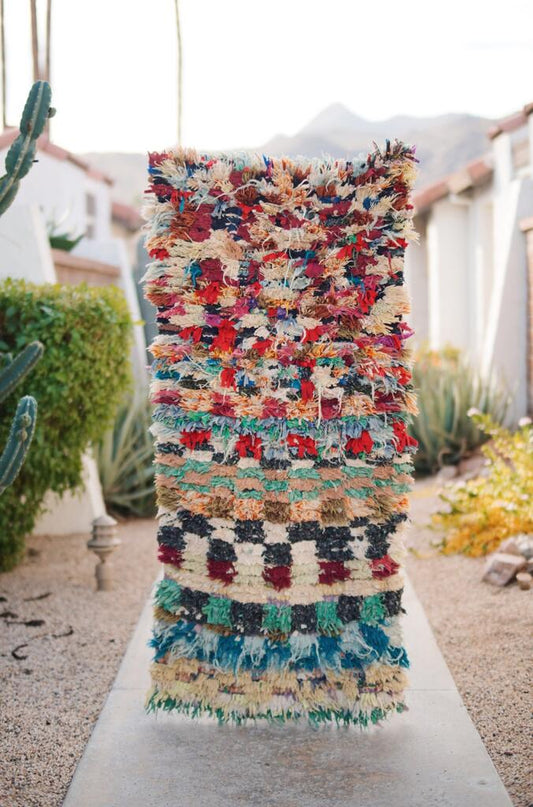 Vintage Multicolored Cotton Boucherouite