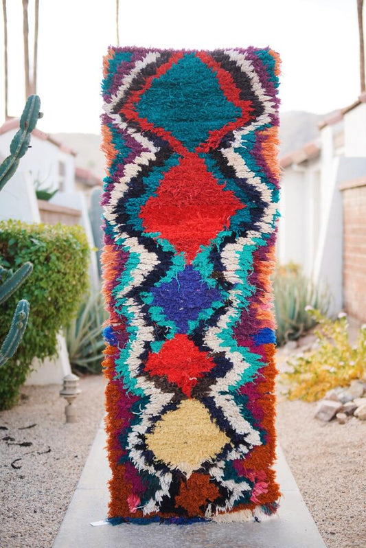 Vintage Multicolored Cotton Boucherouite