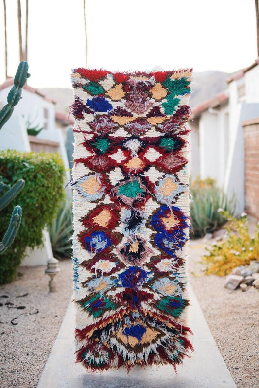 Vintage Multicolored Cotton Boucherouite