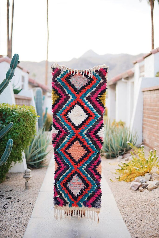 Vintage Multicolored Cotton Boucherouite