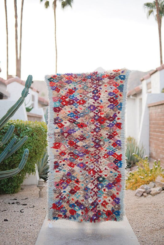 Vintage Multicolored Cotton Boucherouite