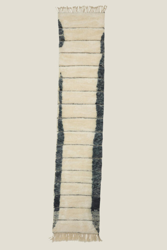 Cream and Black Soukie Beni M'rirt Runner