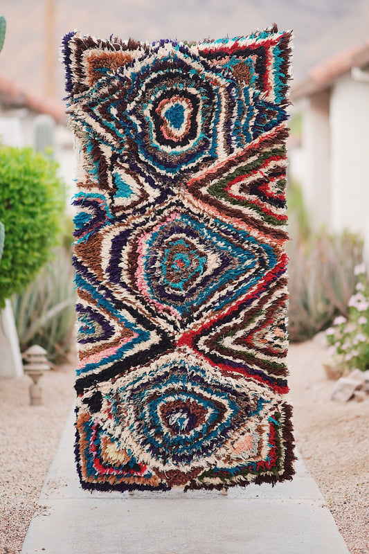 Vintage Multicolored Cotton Boucherouite