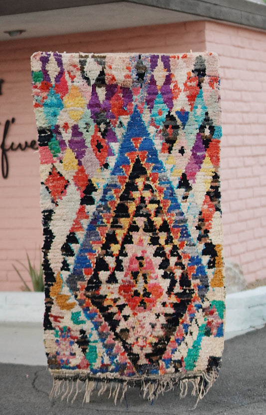 Vintage Multicolored Cotton Boucherouite